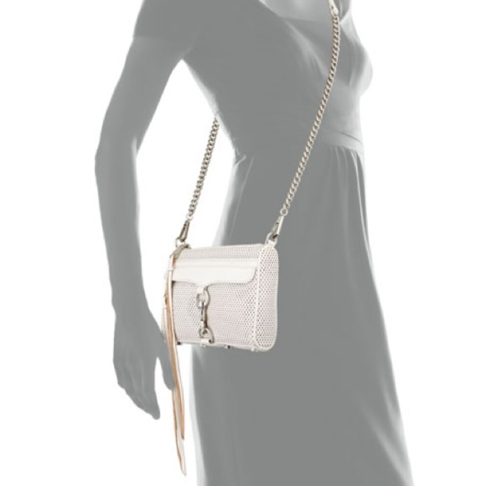 White perforated leather Rebecca Minkoff Mini Mac